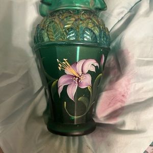 Fenton glass emerald vase